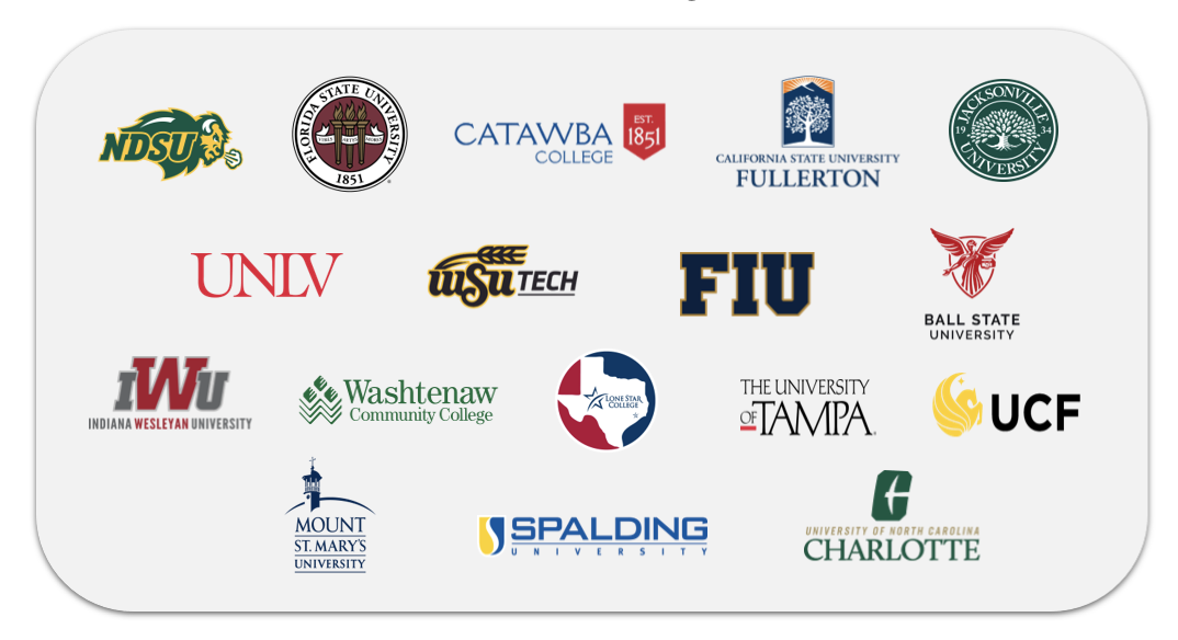 university logos on grey box university logos on grey box